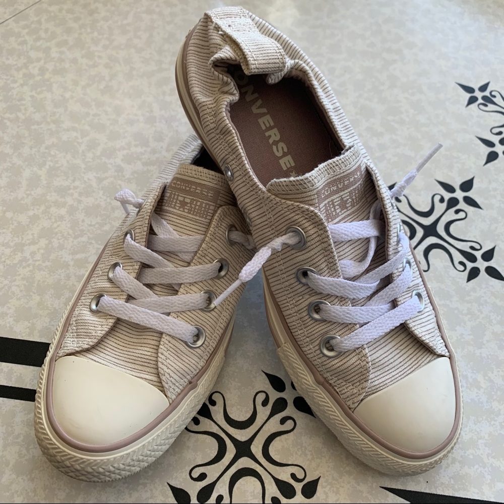 Pink striped Converse Shoreline Slip-ons